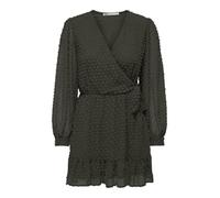 ONLY Onltiva L/S Dobby Fake Wrap Dress Wvn Vestito, Rosin, L Donna