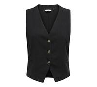 Only Onltizana Cotton Vest Wvn Noos Top con Scollo A V per Uso Quotidiano con Chiusura a, Nero, L Donna