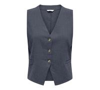 Only Onltizana Cotton Vest Wvn Noos Top con Scollo A V per Uso Quotidiano con Chiusura a, Ombre Blu, L Donna