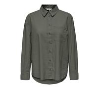 ONLY Onltokyo L/S Linen Blend Shirt Pnt Noos Camicia a Maniche Lunghe con vestibilità Normale e Chiusura a Bottoni, Mulled Basil, L Donna
