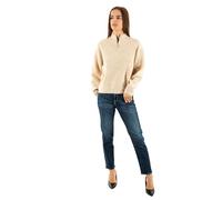 ONLY Onltokyo Solid L/S Zip Pullover Knt Noos, Pumice Stone 1, M Donna