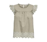 ONLY Onltulum EMB S/S Top Wvn, Grigio Oliva, XS Donna