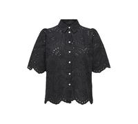 ONLY - Camicia a maniche corte nera traforata-Nero 38