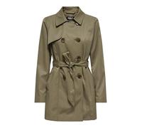 ONLY Onlvalerie Life Trenchcoat Otw Noos Trench Doppiopetto, Grigio Pietra, M Donna