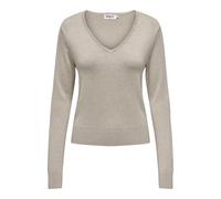 ONLY Onlvenice Life LS Vneck Pullover Nca Knt Maglione, Grigio Cappuccio. Dettagli: mélange, M Donna