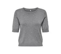 ONLY Onlvenice Life SS Pearl O-Neck Knt, Chiaro Grigio Melange, XS Donna