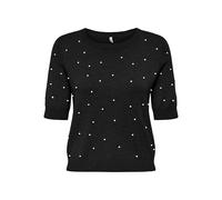 ONLY Onlvenice Life SS Pearl O-Neck Knt, Nero, XS Donna