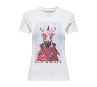 ONLY Onlvibe Life S/S Glasses Top Box Jrs, Bianco, M