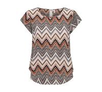Only Onlvic S/S AOP Top Noos Ptm T-Shirt, Cloud Dancer/AOP:Arabian Zigzag, 40 Donna
