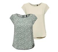 ONLY Onlvic S/S Solid Top Noos Wvn - Maglietta da Donna, Giallo/Verde (1 Giallo Oro/1 calamata), 34 (EU) / 38 (IT)