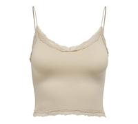 Only Onlvicky Lace Seamless Cropped Noos Top da Donna, Beige, XS-S