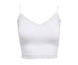 Only Onlvicky Lace Seamless Cropped Noos Top da Donna, Bianco, L/XL