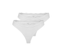 ONLY Onlvicky Lace Thong - Confezione da 2 Pezzi, Colore: Bianco Brillante, L, Bianco, L