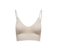 ONLY Onlvicky Rib Noos-Top Senza Cuciture con Scollo a V Bustino, Beige, S-M Donna