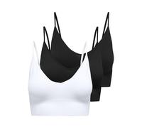 Only Onlvicky Rib S-L V-Neck Top Noos - Confezione da 3 Pezzi, Nero, Medium/Large