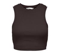 Only Onlvilma S/L Cropped Tank Top Jrs Noos Canotta Basic Slim Fit Maniche per Uno Stile Senza Sforzo, caffè Nero, M Donna