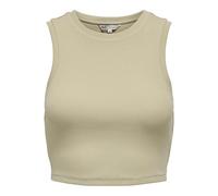 ONLY Onlvilma S/L Cropped Tank Top Jrs Noos Canotta Basic Slim Fit Maniche per Uno Stile Senza Sforzo, Humus, XL Donna