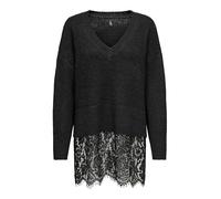 ONLY Onlvivia LS Life - Maglia con Scollo a V, in Pizzo, Nero, L