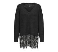 ONLY Onlvivia LS Life - Maglia con Scollo a V, in Pizzo, Nero, L