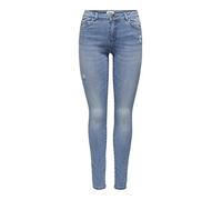 Only Onlwauw Life Mid Sk Dest Bj759 Noos, Jeans Donna, Light Medium Blue Denim, 34W 34L