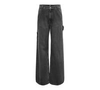 ONLY Onlwest HW Carpenter Wide DNM DOT Jeans, Nero delavé, 28W x 32L Donna