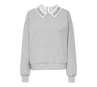 ONLY Onlwillow L/S O-Neck EMB. Ub Swt, Chiaro Grigio Melange, L Donna