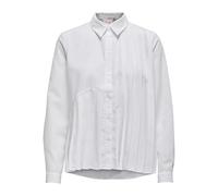 ONLY Onlwillow LS Plisse-Maglietta Wvn Camicia, Bianco, XS Donna