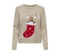 ONLY Onlxmas Shine LS Oneck Knt, Humus, S Donna, Humus, S
