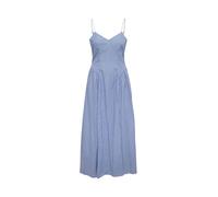 ONLY ONLY Abito lungo in cotone a righe bianche con arricciatura in vita. blu