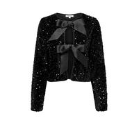 ONLY ONLY Sequin Bow Long Sleeve Reversible Top Nero