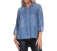 ONLY - Camicia in denim blu medio con bottoni 42