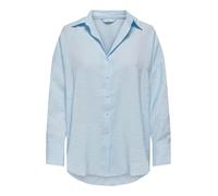 ONLY Onlzazima L/S Loose Shirt Wvn Camicia Oversize con Chiusura A Bottoni E Scollo più Lungo sulla Schiena, Blu Chambray, S Donna