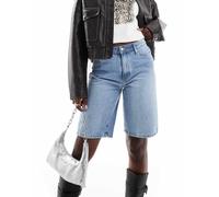 Only - Pantaloncini bermuda a vita alta in denim azzurro-Blu 40