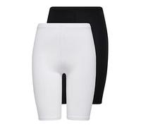 Only Onllive Love City Shorts 2PACK Jrs Pantaloni da Ciclismo, Nero/Confezione: Bianco, S (Pacco da 2) Donna