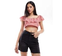 ONLY - Pantaloncini di jeans neri a vita alta-Nero W28