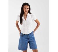 Only - Pantaloncini di jeans taglio lungo a vita medio alta blu medio 34