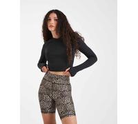 ONLY - Pantaloncini leggings con stampa leopardata-Marrone M