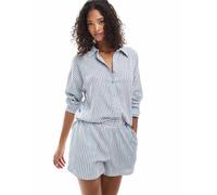 ONLY - Pantaloncini testurizzati blu a righe in coordinato 40