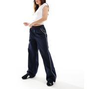 ONLY - Pantaloni a fondo ampio blu navy con profili a contrasto 40