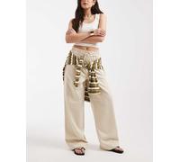 ONLY Onlmaisa HW Pull-Up Wide Pant Pnt, Farina d'avena, (S) W x 32L Donna