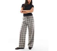 ONLY - Pantaloni ampi grigi a quadri-Grigio 34
