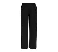 Only - Pantaloni con fondo ampio e vita elasticizzata neri-Nero L