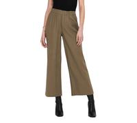 Only pantaloni gamba larga Tokyo in misto lino marrone S/32