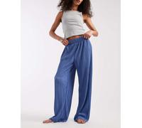 ONLY - Pantaloni plissé a fondo ampio blu in coordinato 3XL