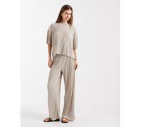 ONLY - Pantaloni plissé a fondo ampio crema-Bianco 42