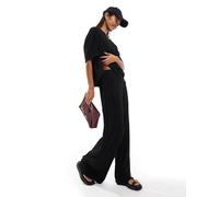 ONLY - Pantaloni plissé a fondo ampio neri in coordinato-Nero 38