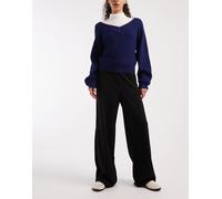 ONLY - Pantaloni sartoriali a fondo ampio neri-Nero S L32