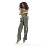 ONLY - Pantaloni sartoriali in twill kaki in coordinato-Verde 42