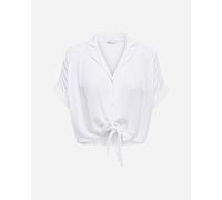 Only Onlpaula Life S/S Tie Shirt Wvn Noos, Camicia a maniche corte Donna, Bianco, L