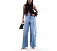 ONLY - Paulina - Jeans larghi a vita alta azzurri-Blu W28 L30